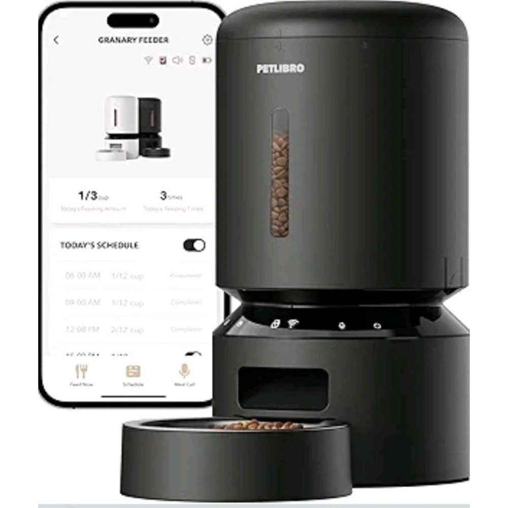 PETLIBRO Dual Bowl Smart App Powered 5L Feeder WiFi PLAF103 Black
